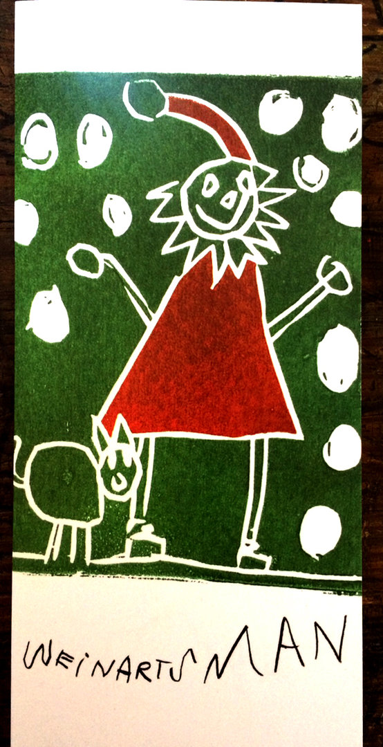 Faltkarte A6 lang "Weihnachtsmann"